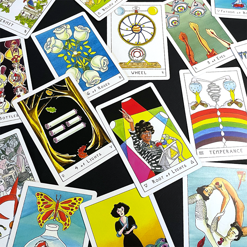 A selection of Outsider Tarot cards